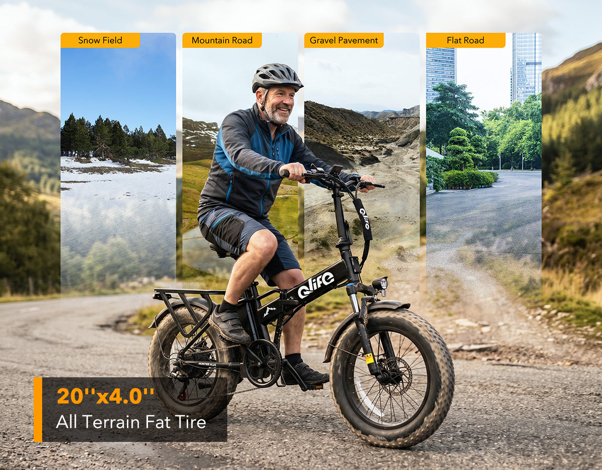 Hunter Plus All-Terrain Folding Electric Bike for Adults