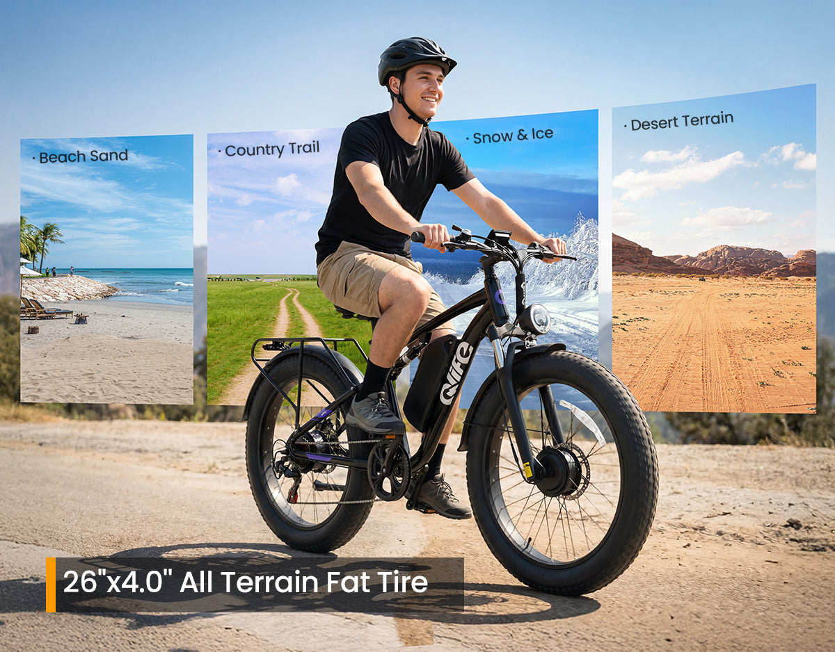 Racer Max Dual Motor 26x4.0'' Fat Tire Electric Bike for Adults