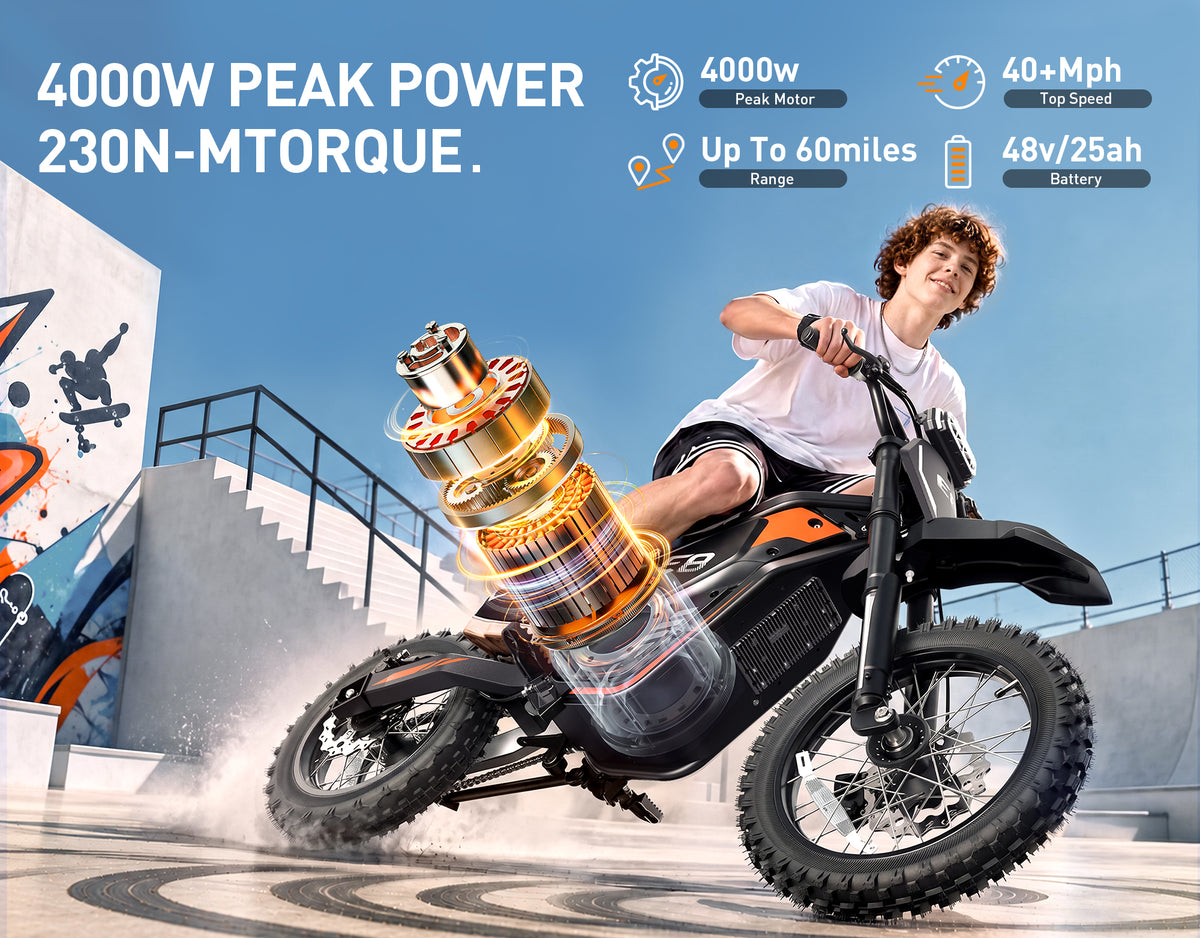 Vela E8 Electric Dirt Bike for Teens & Adults