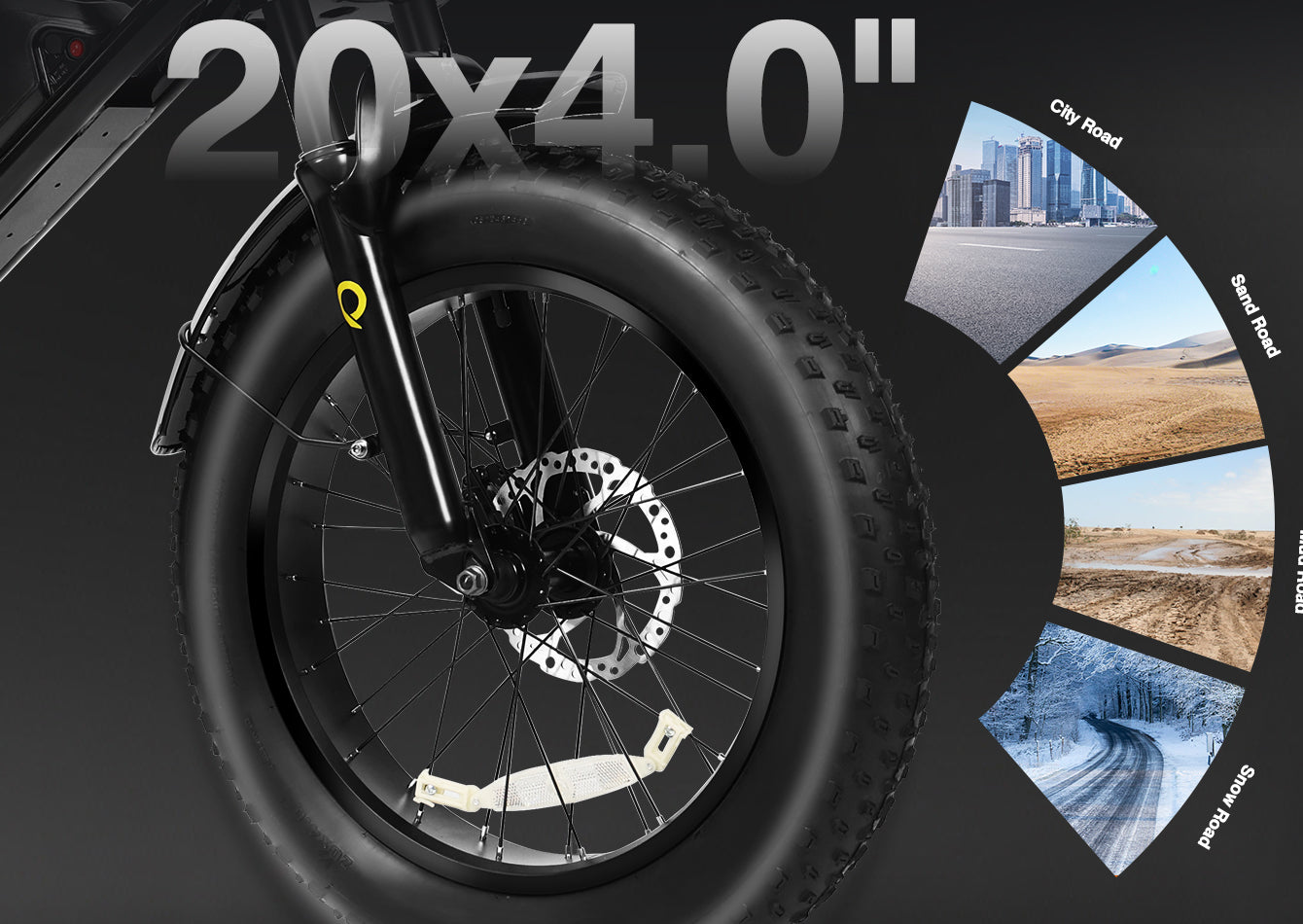 20"x4.0" Fat Tires for All-Terrain Performance