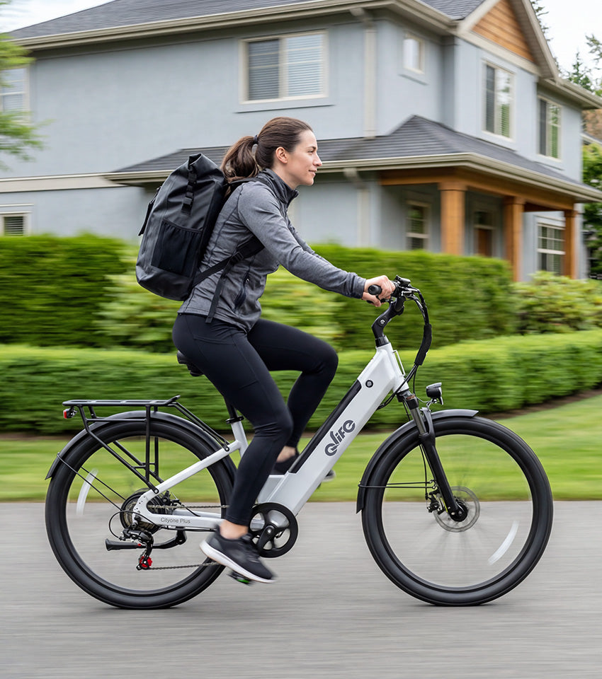 Cityone Plus Step-Thru Electric Commuter Bike, Lifestyle 2
