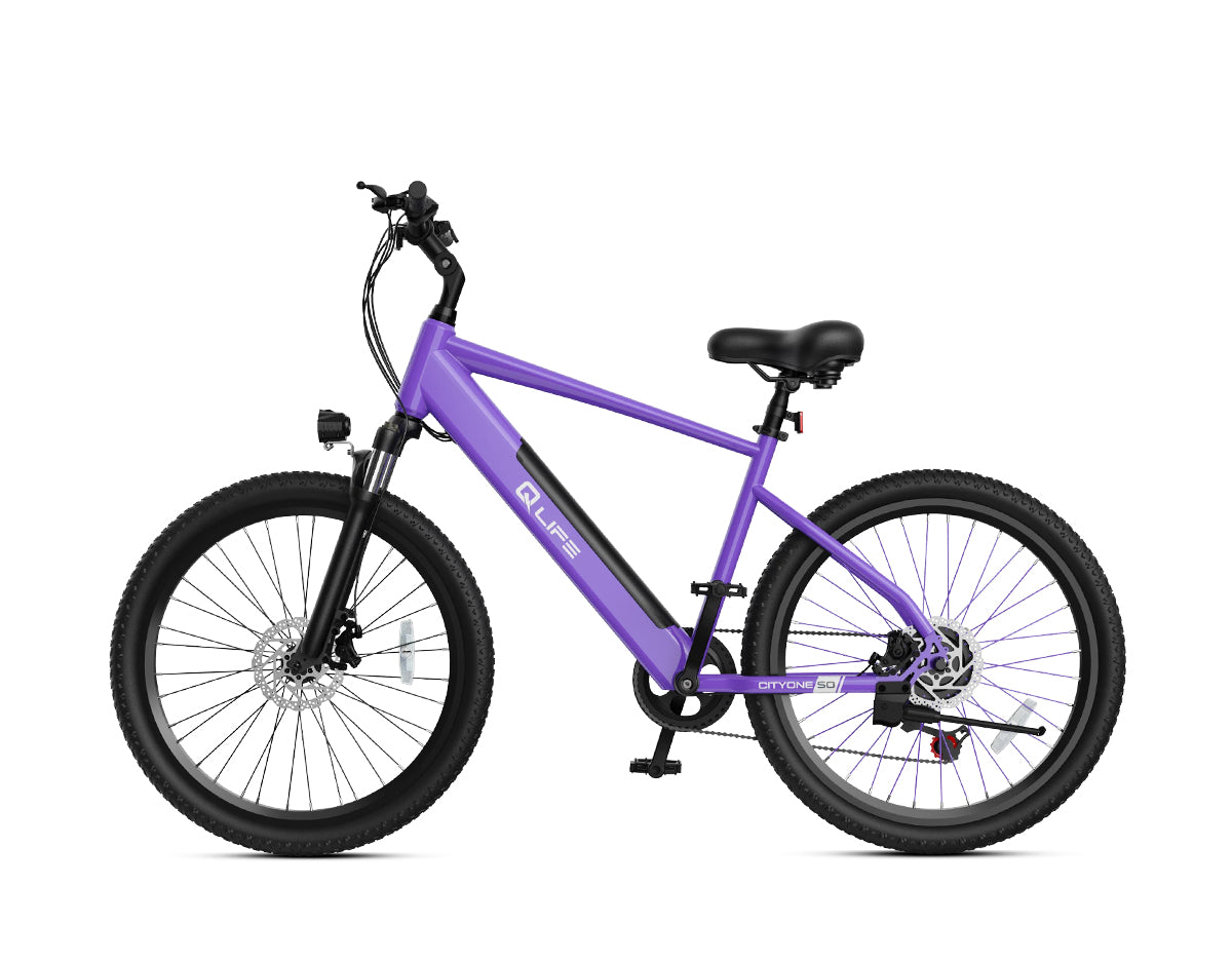 Cityone Step Over 2.0 Electric Mountain Bike, Updated Frame, Purple 2