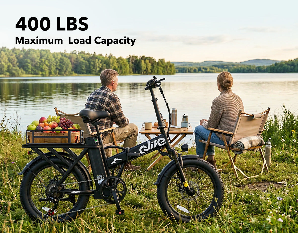 Hunter All-Terrain Folding Electric Bike for Adults, Standard, 400 LBS Maximum Load Capacity