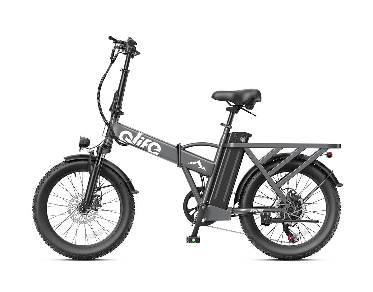 Hunter All-Terrain Folding Electric Bike for Adults, Standard, Grey