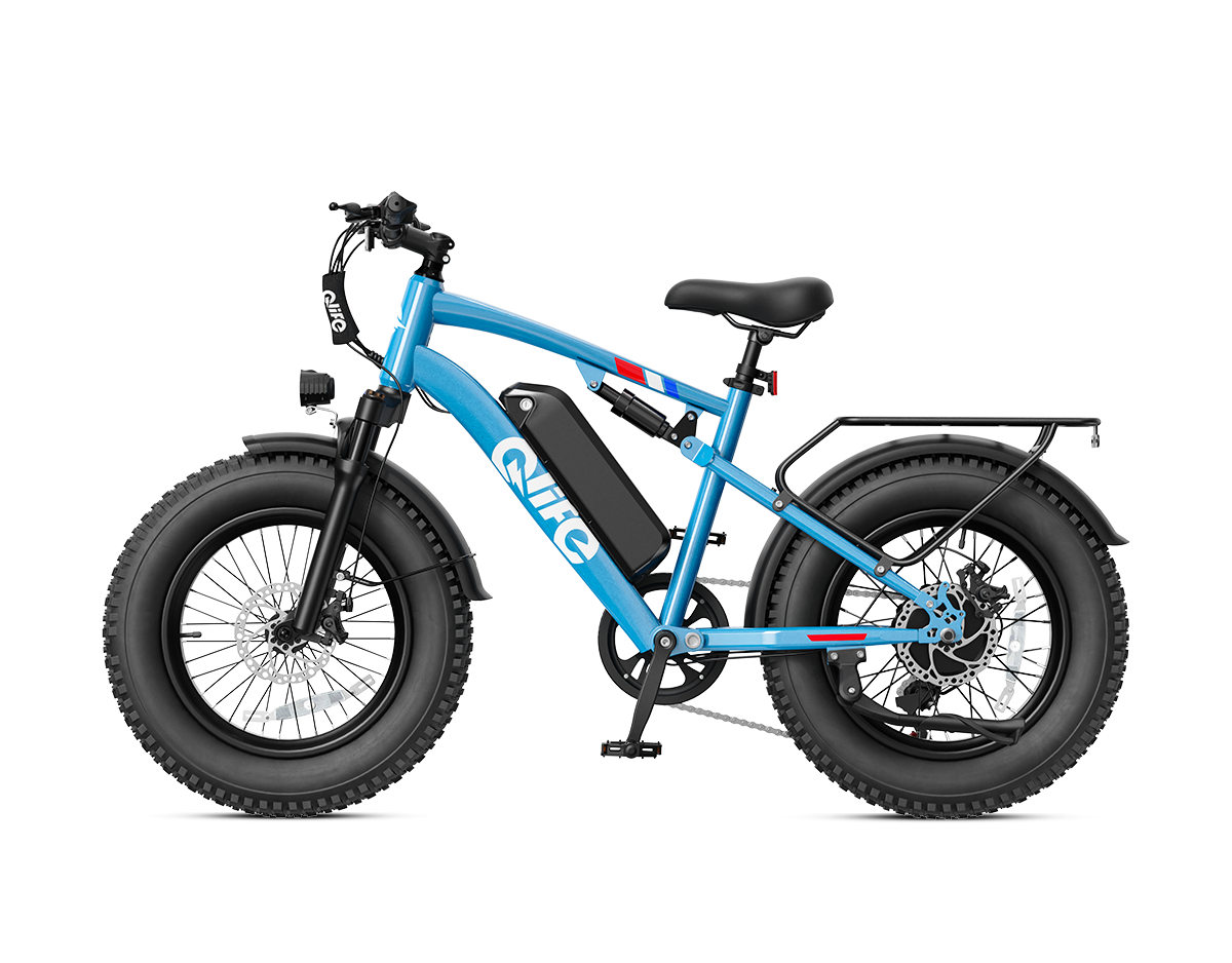 Racer 20x4.0'' Fat Tire 2.0 Electric Bike, With Fenders & Rear Rack, Ocean Teal