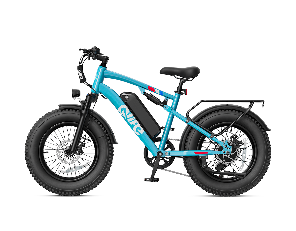 Racer 20x4.0'' Fat Tire 2.0 Electric Bike, With Fenders & Rear Rack, Ocean Teal 2