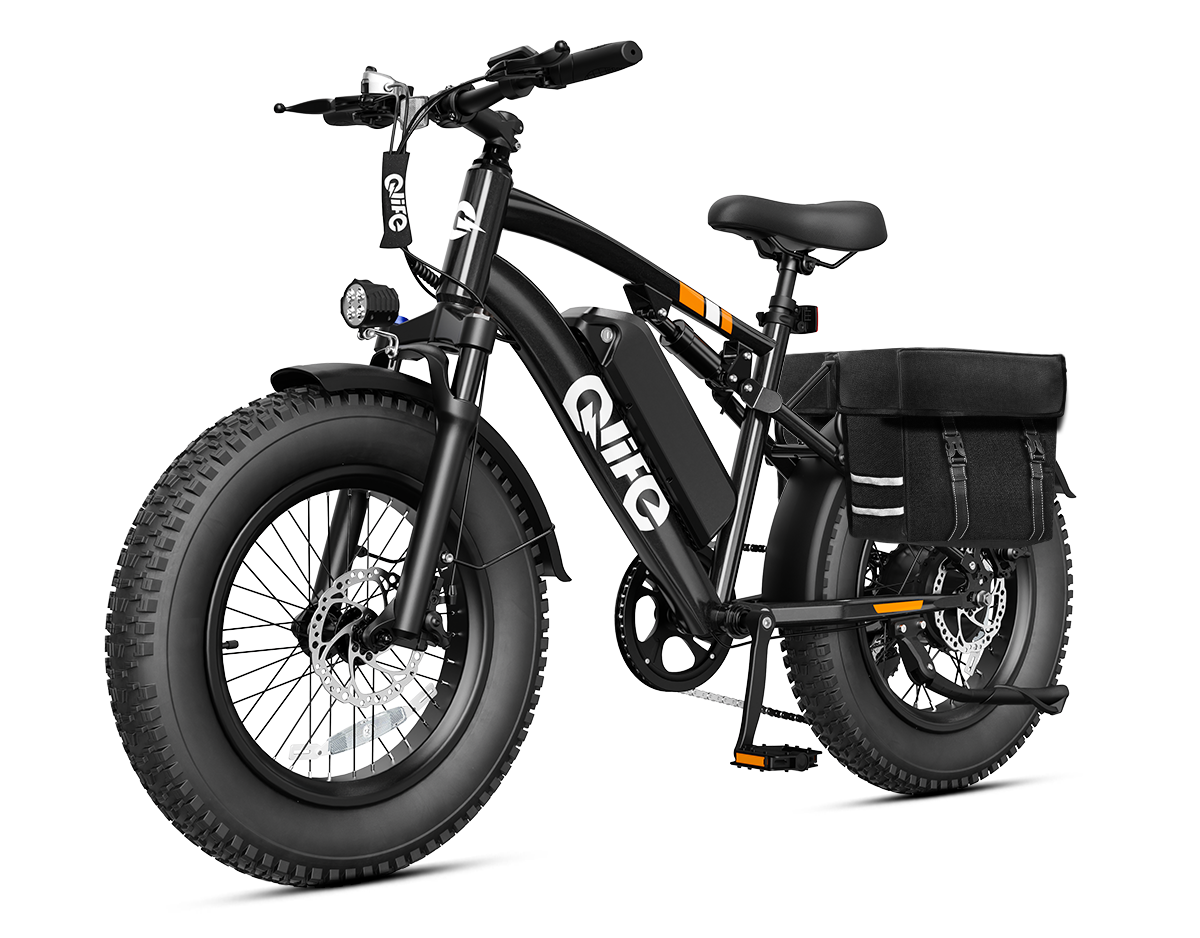 Racer 20x4.0'' Fat Tire 2.0 Electric Bike, With Pannier Bag, Black