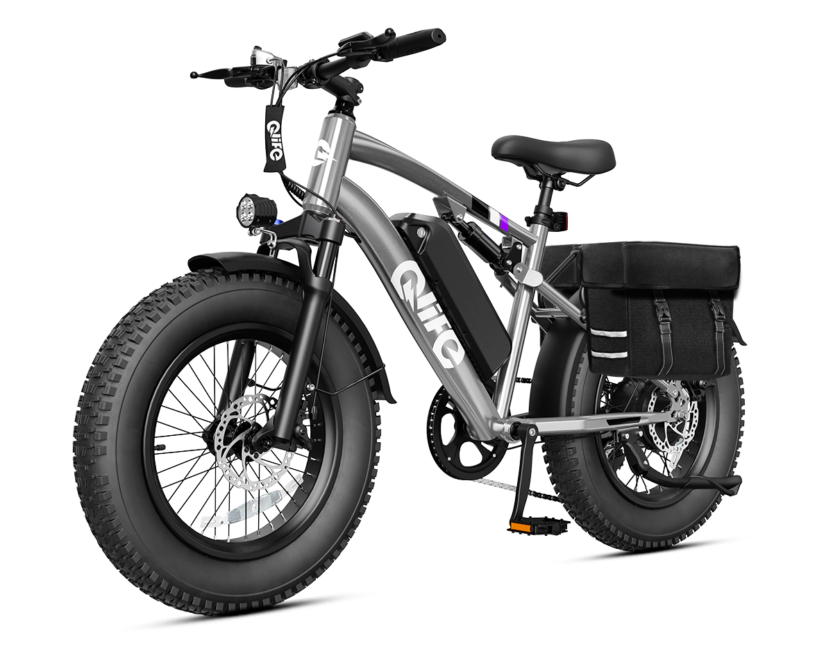 Racer 20x4.0'' Fat Tire 2.0 Electric Bike, With Pannier Bag, Gray