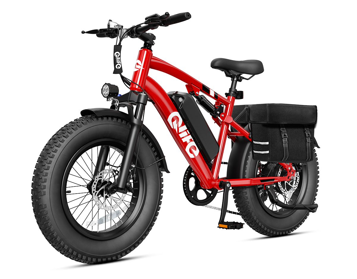Racer 20x4.0'' Fat Tire 2.0 Electric Bike, With Pannier Bag, Red
