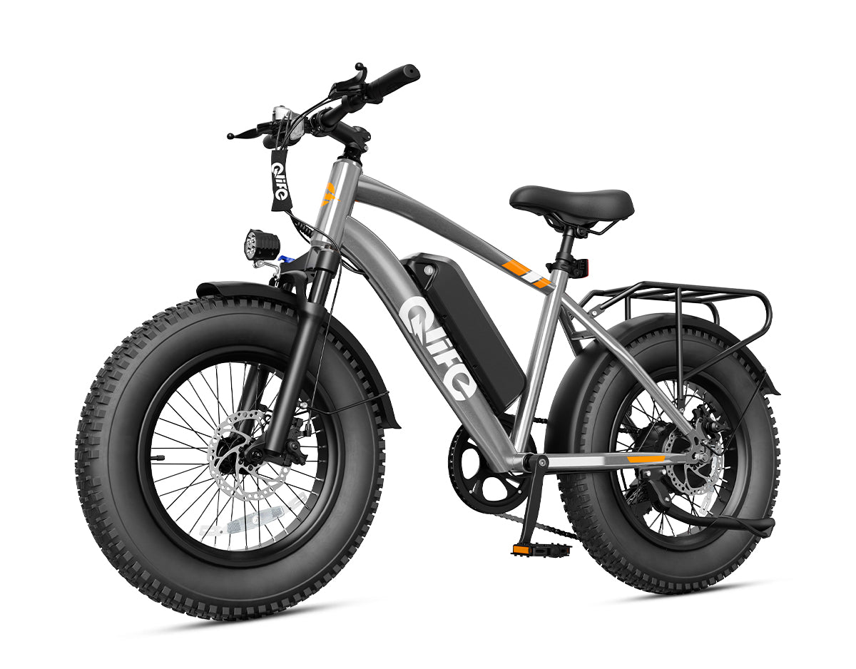 Racer 20x4.0'' Fat Tire Electric Bike For Adults, With Fenders & Rear Rack, Gray 2