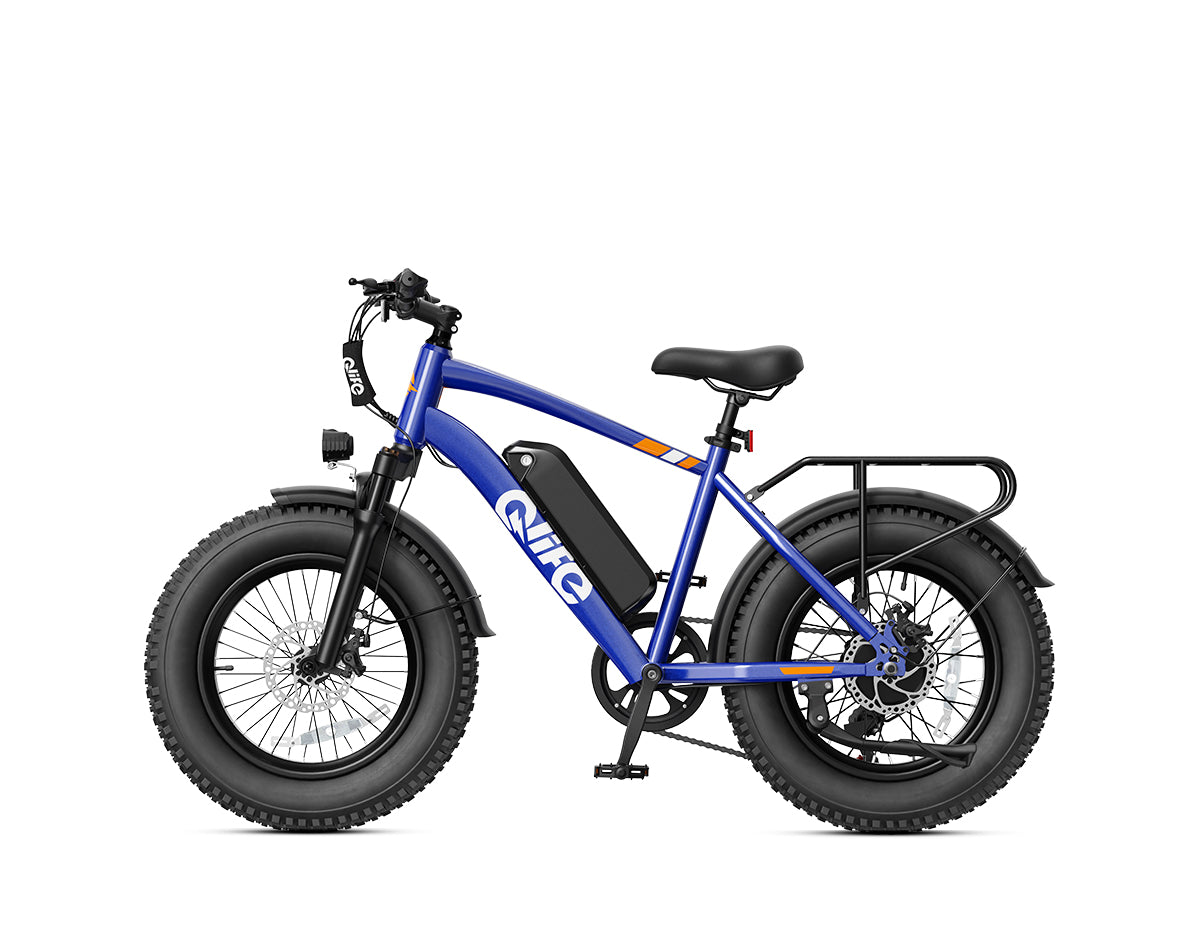 Racer 20x4.0'' Fat Tire Electric Bike For Adults, With Fenders & Rear Rack, Navy