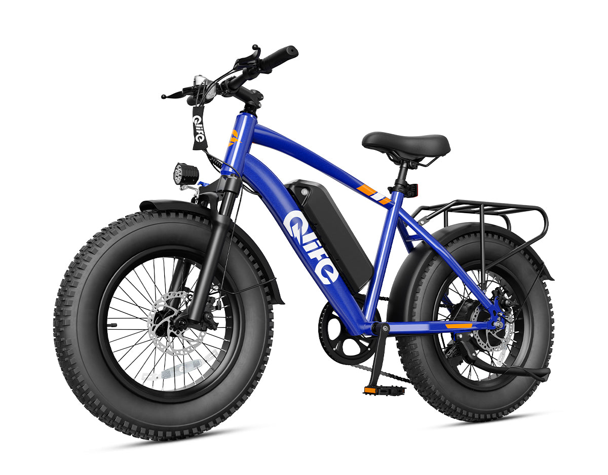 Racer 20x4.0'' Fat Tire Electric Bike For Adults, With Fenders & Rear Rack, Navy 2