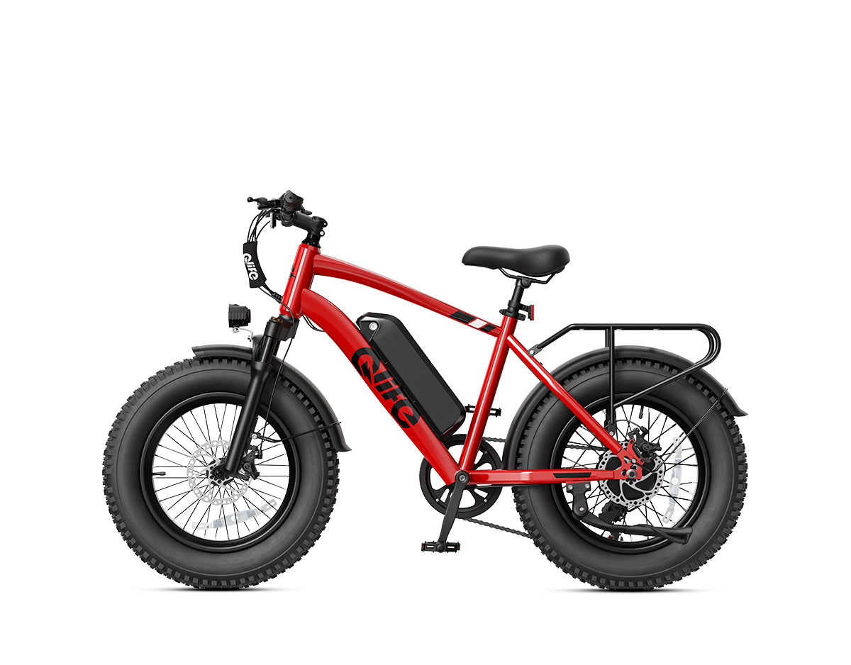 Racer 20x4.0'' Fat Tire Electric Bike For Adults, With Fenders & Rear Rack, Red