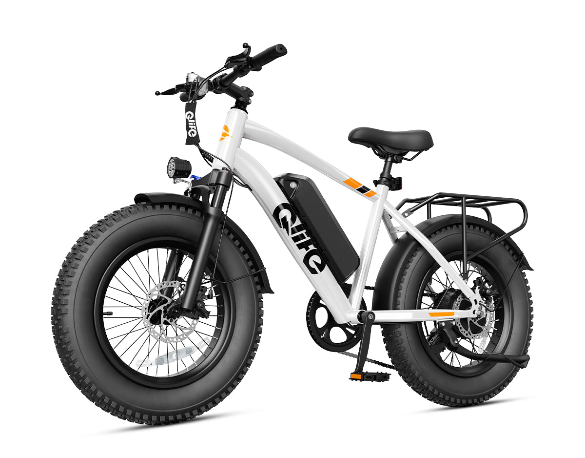 Racer 20x4.0'' Fat Tire Electric Bike For Adults, With Fenders & Rear Rack, White 2