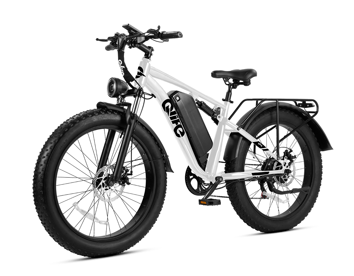 Racer Plus 26x4.0'' Fat Tire 2.0 Electric Bike For Adults, Standard, White