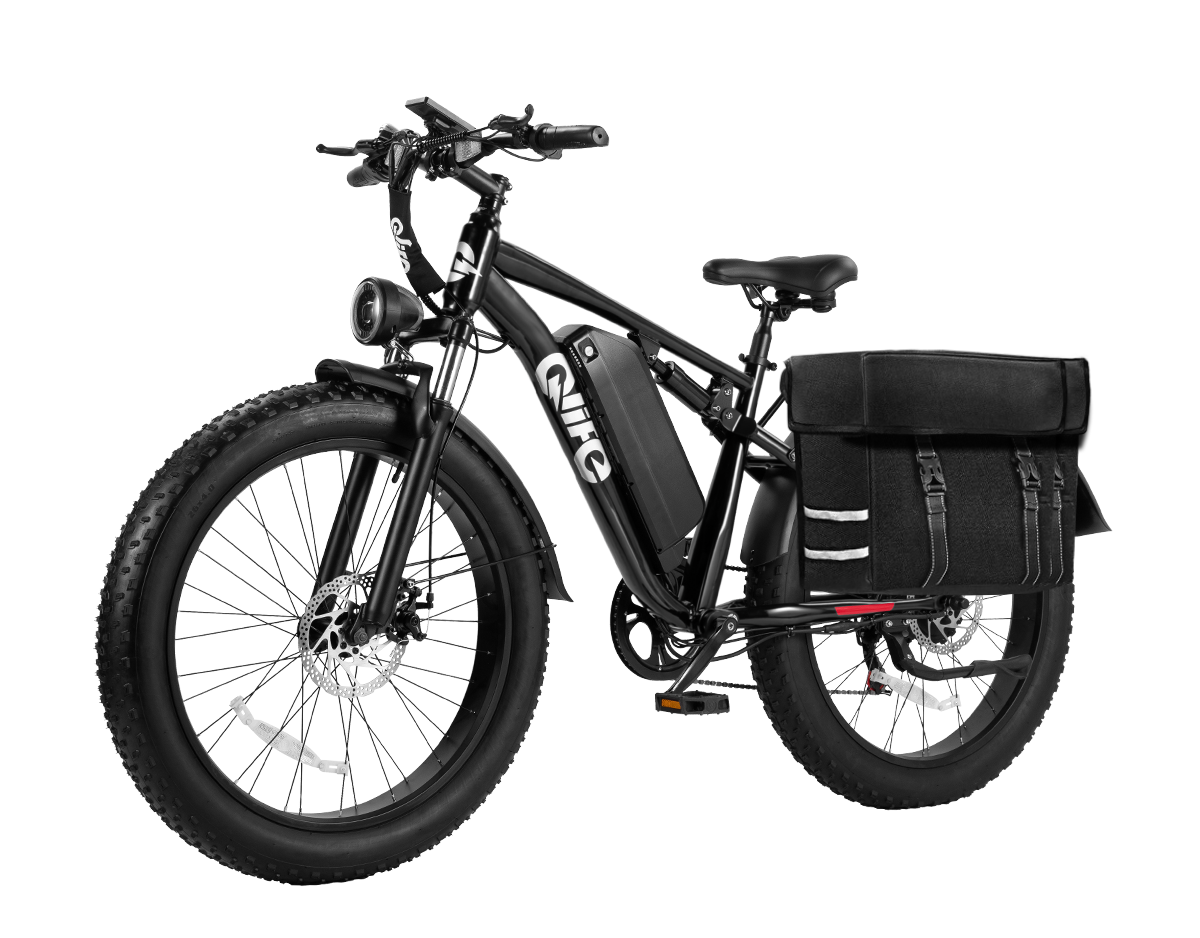 Racer Plus 26x4.0'' Fat Tire 2.0 Electric Bike For Adults, With Pannier Bag, Black