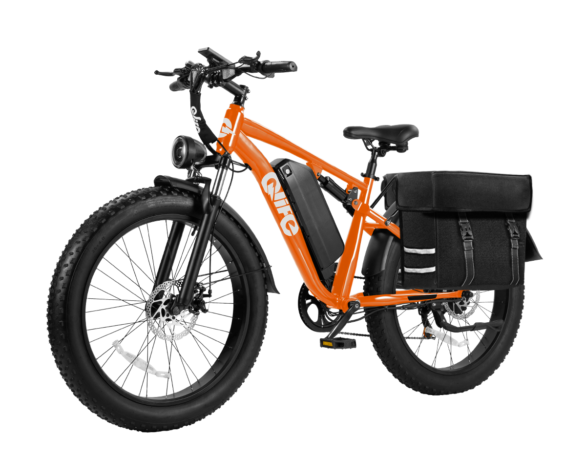 Racer Plus 26x4.0'' Fat Tire 2.0 Electric Bike For Adults, With Pannier Bag, Orange 2
