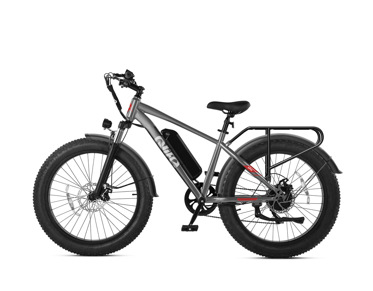 Racer Plus 26x4.0'' Fat Tire Electric Bike For Adults, With Fenders & Rear Rack, Grey 2