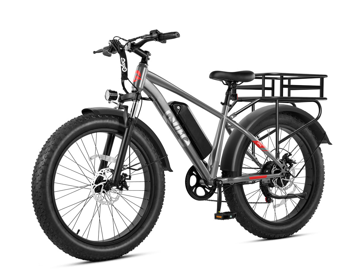 Racer Plus 26x4.0'' Fat Tire Electric Bike For Adults, With Rear Bike Basket, Grey 3