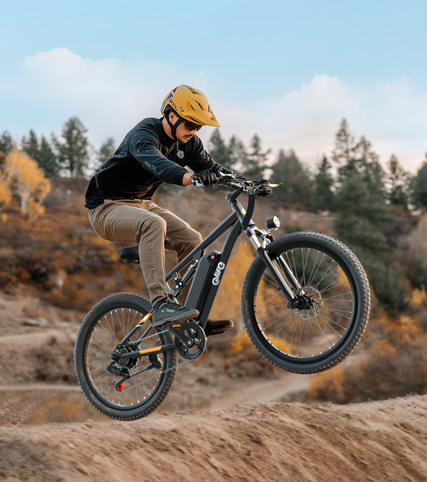 Racer Ultra Step-Over Full-Suspension Mountain eBike for Adults, Lifestyle 3