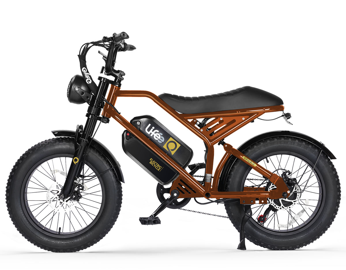 Spark 20x4.0" Moped-Style E-Bike, Dual Battery, Copper