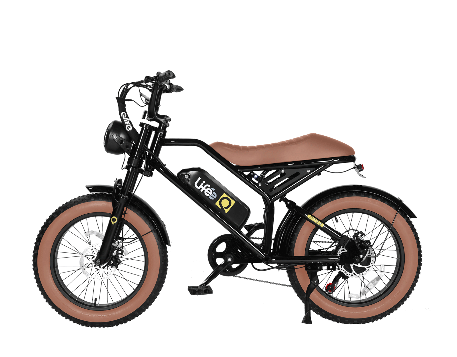 Spark 20x4.0" Moped-Style E-Bike, Standard, Brown 2