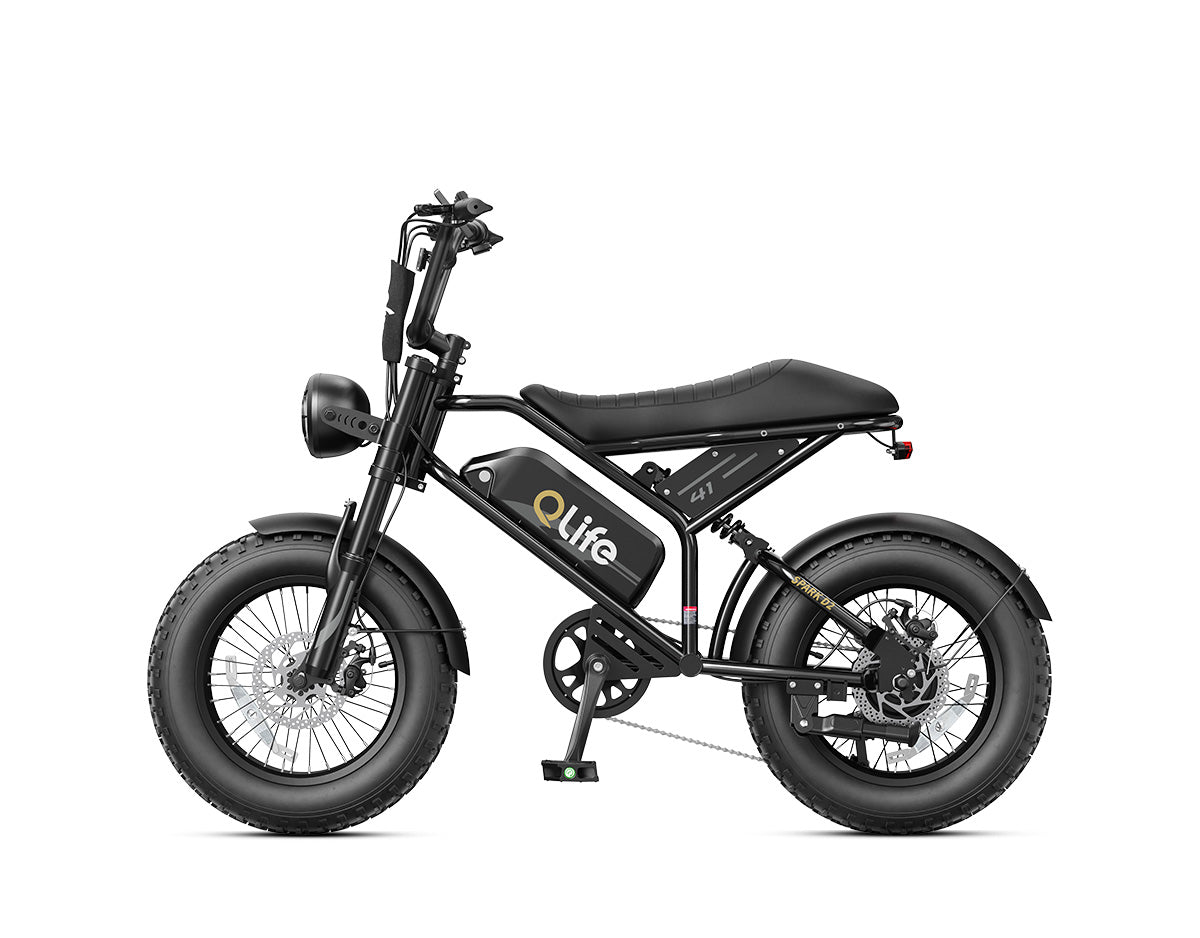 Spark D2 16x4.0" Moped-Style E-Bike, Standard, Black