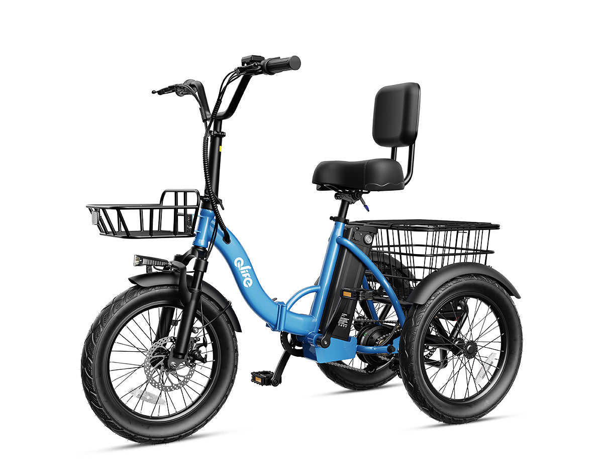 Triker 2.0 Folding 3 Wheels Electric Bike, Standard, Blue