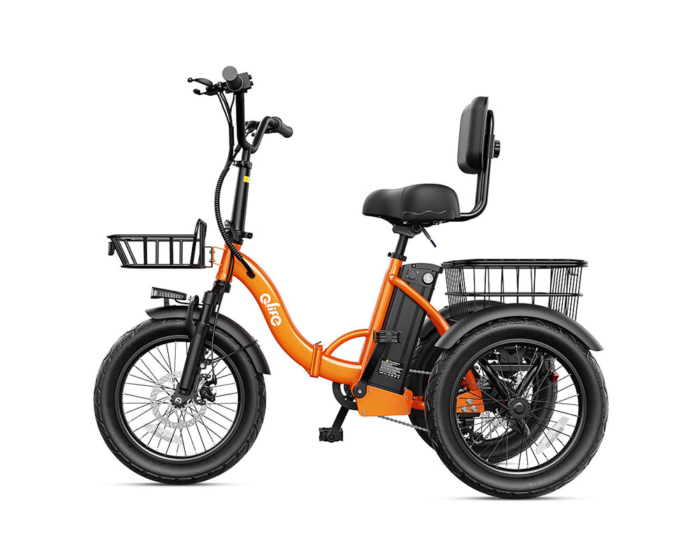 Triker 2.0 Folding 3 Wheels Electric Bike, Standard, Orange
