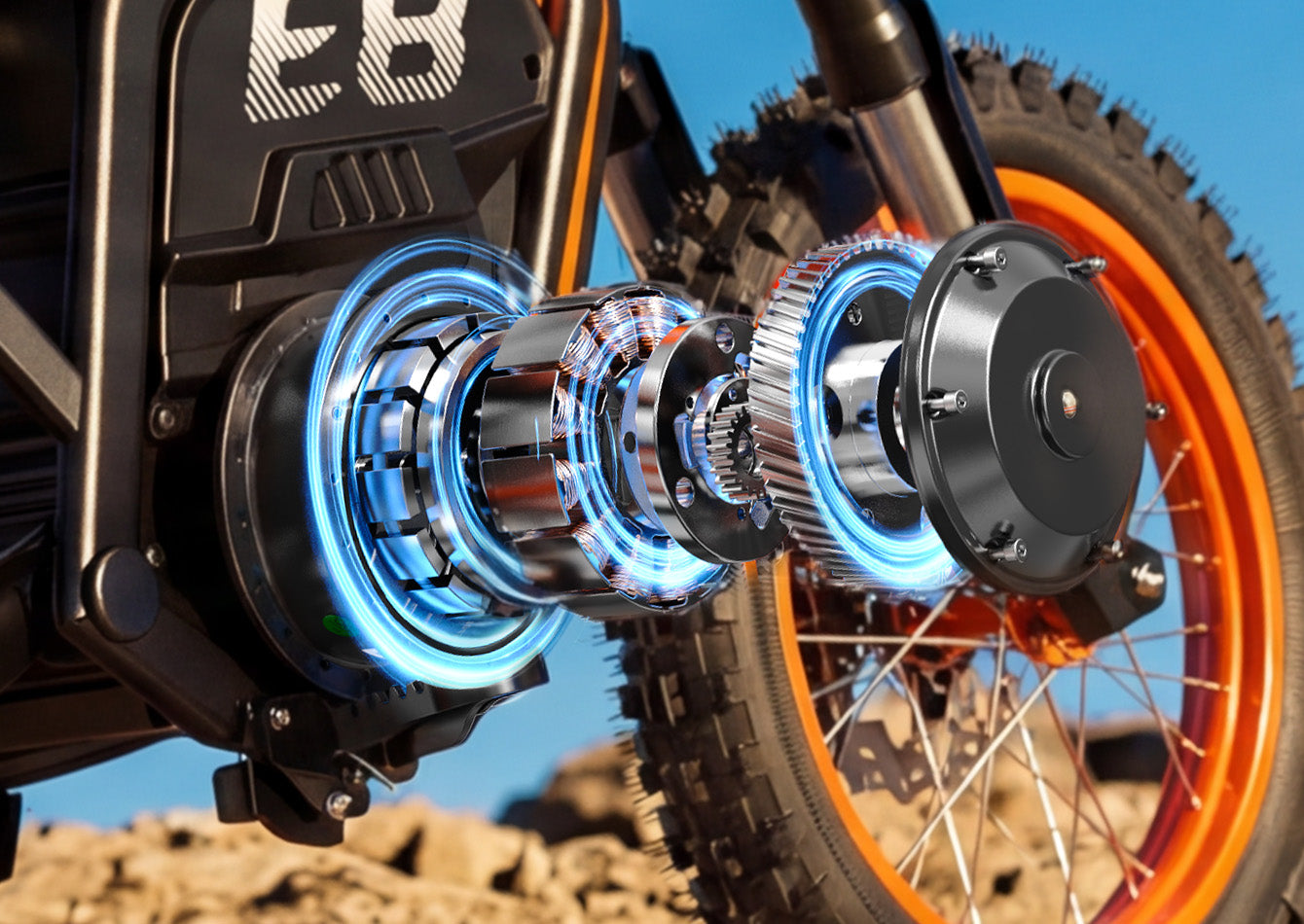 Vela E8 Electric Dirt Bike for Teens & Adults, motor