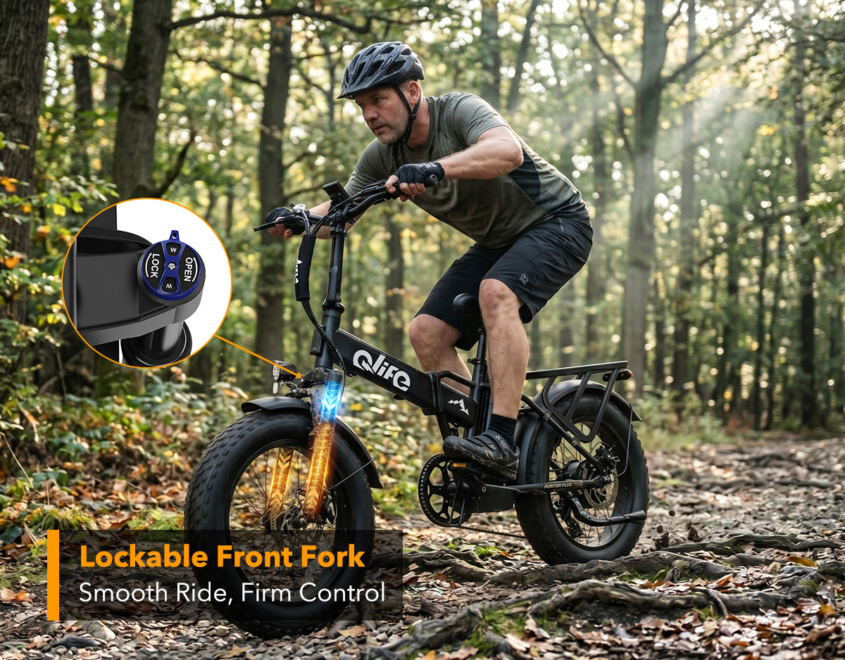 Hunter Plus All-Terrain Folding Electric Bike for Adults