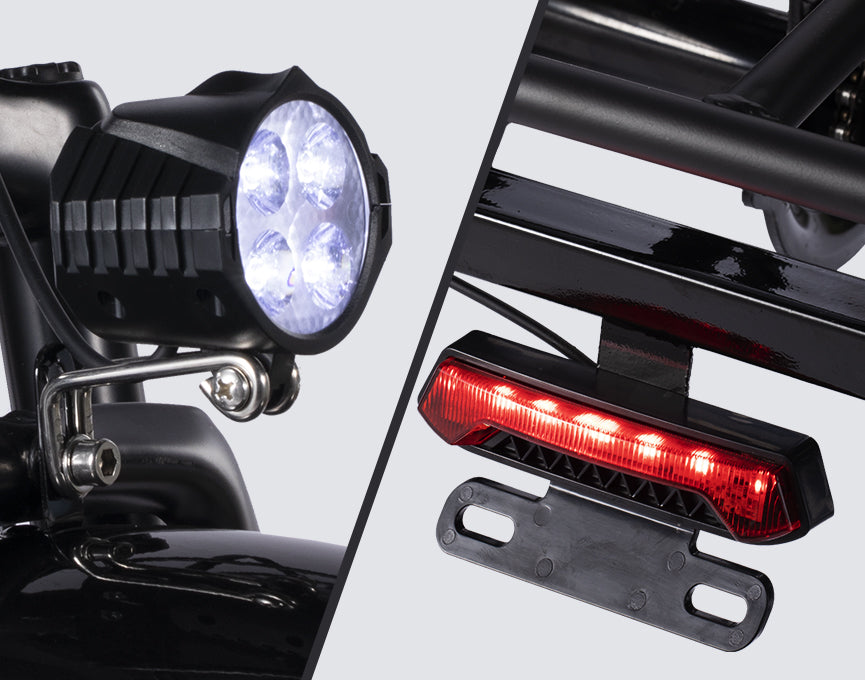 Integrated Front Headlight & Rear Brake Light for Safer Night Riding