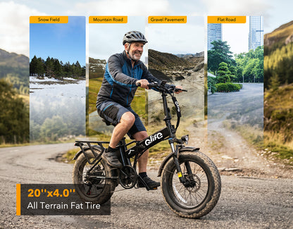 Hunter Plus All-Terrain Folding Electric Bike for Adults