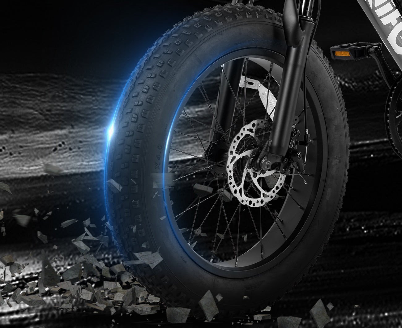 20 x 4.0" Puncture-Resistant Fat Tires