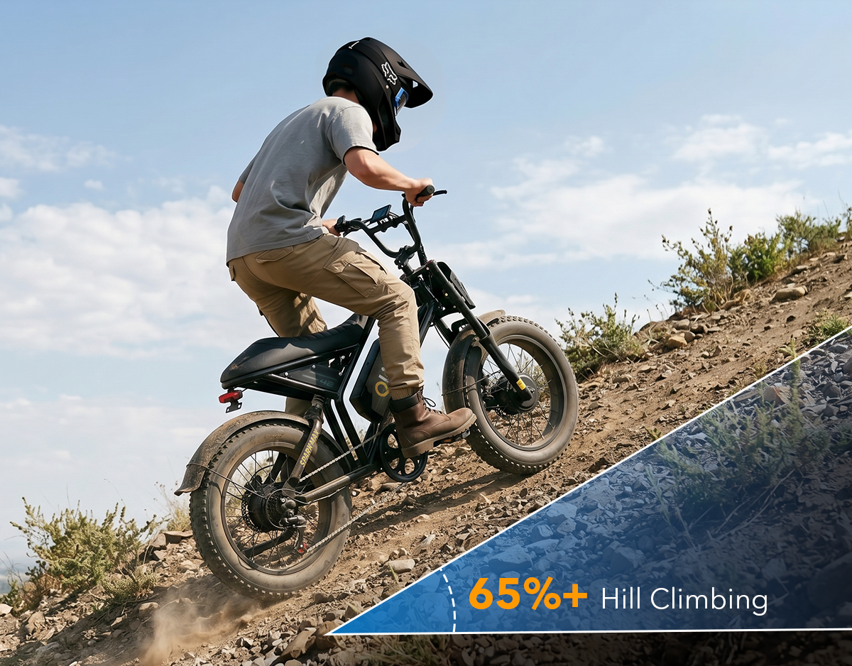 Unstoppable 200N.M Torque. Extreme 65%+ Hill Climbing.