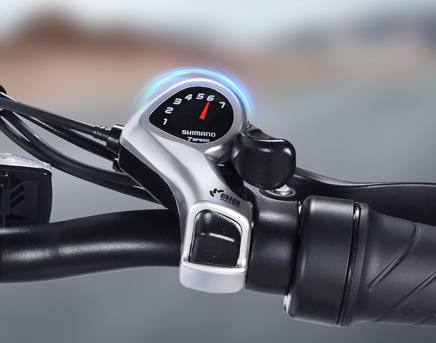 Shimano 7-Speed Gear System & Thumb Throttle