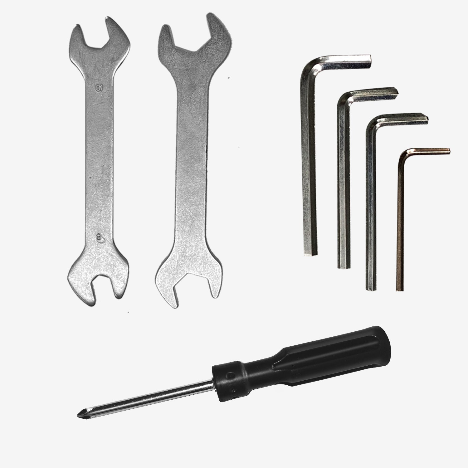 2*Open End Wrench 3*Tools 1*Phillips Head