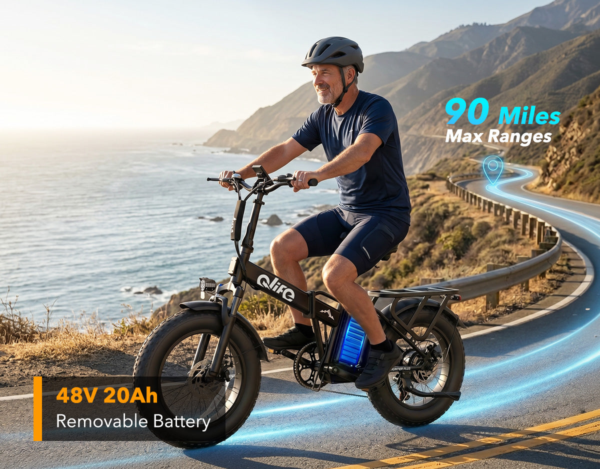 Hunter Plus All-Terrain Folding Electric Bike for Adults
