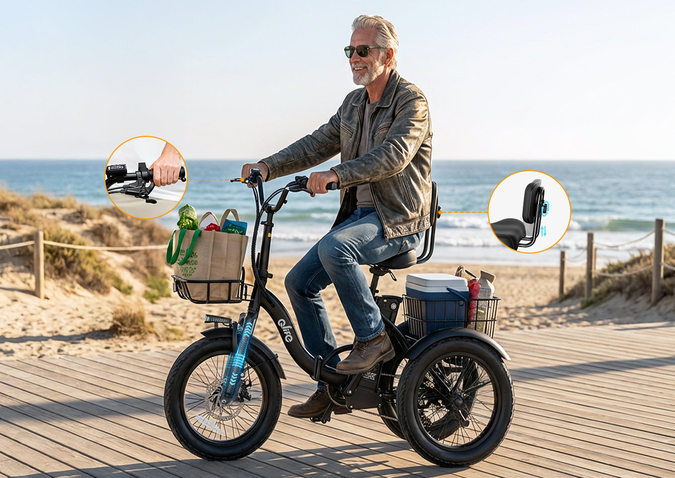 Plush Seat, Low Step-Through & Stable Ride – Perfect for Seniors