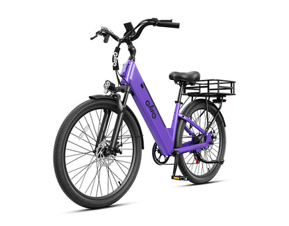 Cityone Plus Step-Thru Electric Commuter Bike, With Rear Bike Basket, Purple