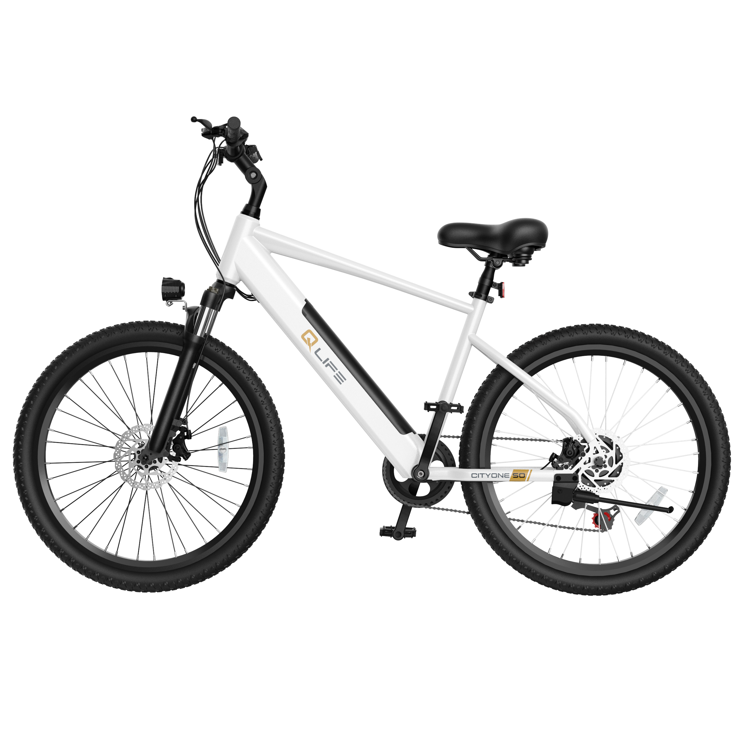 Cityone Step Over 2.0 Electric Mountain Bike, Updated Frame, White