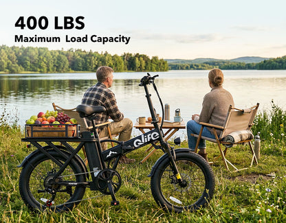 Hunter All-Terrain Folding Electric Bike for Adults, Standard, 400 LBS Maximum Load Capacity