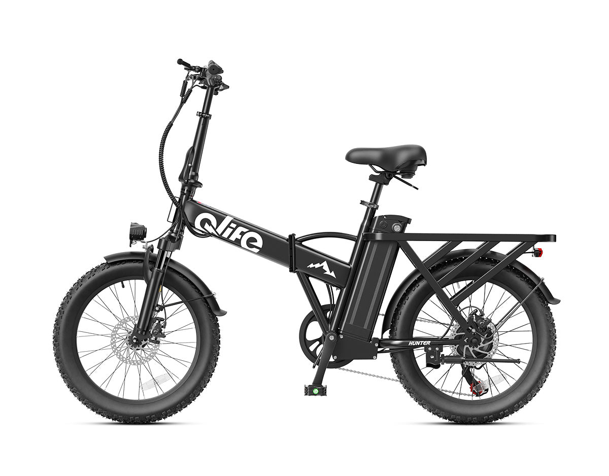 Hunter All-Terrain Folding Electric Bike for Adults, Standard, Black