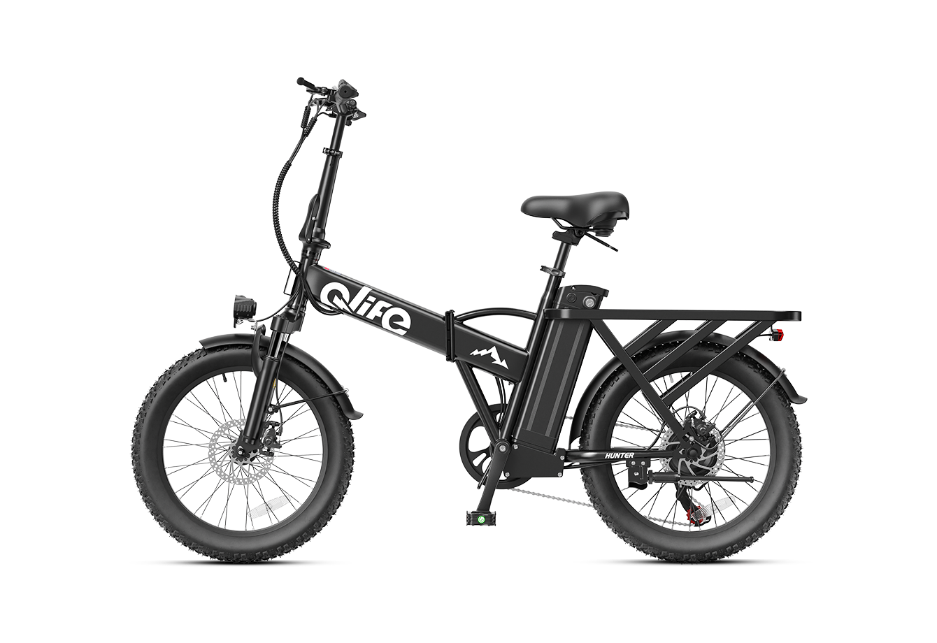 Hunter All-Terrain Folding Electric Bike for Adults, Standard, Black 6