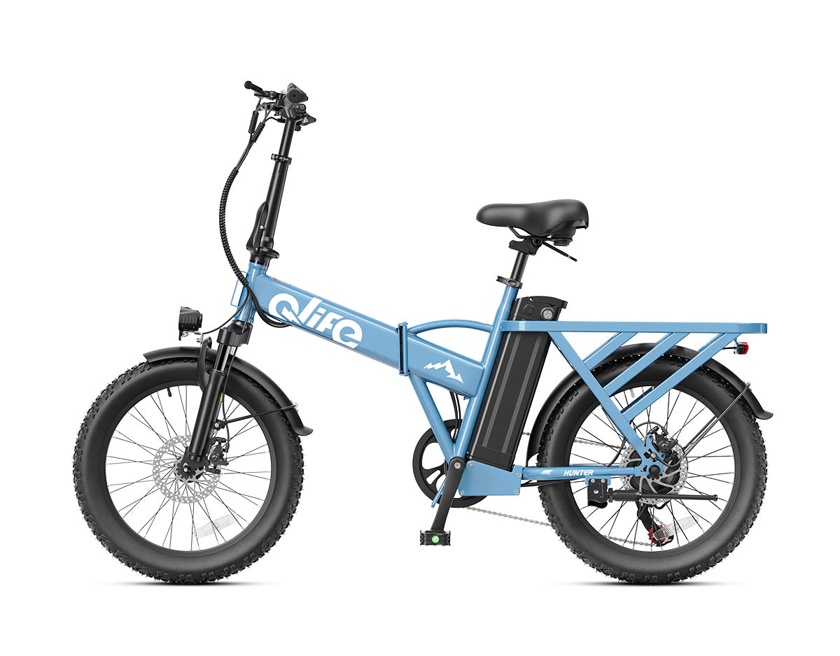 Hunter All-Terrain Folding Electric Bike for Adults, Standard, Blue