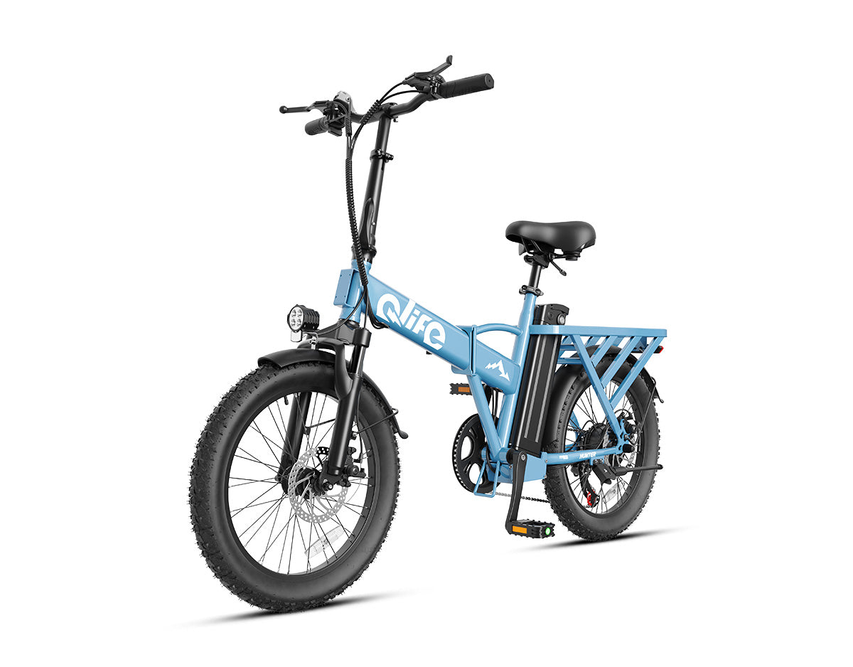 Hunter All-Terrain Folding Electric Bike for Adults, Standard, Blue 3