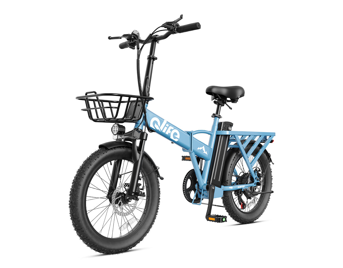Hunter All-Terrain Folding Electric Bike for Adults, Standard, Blue 4