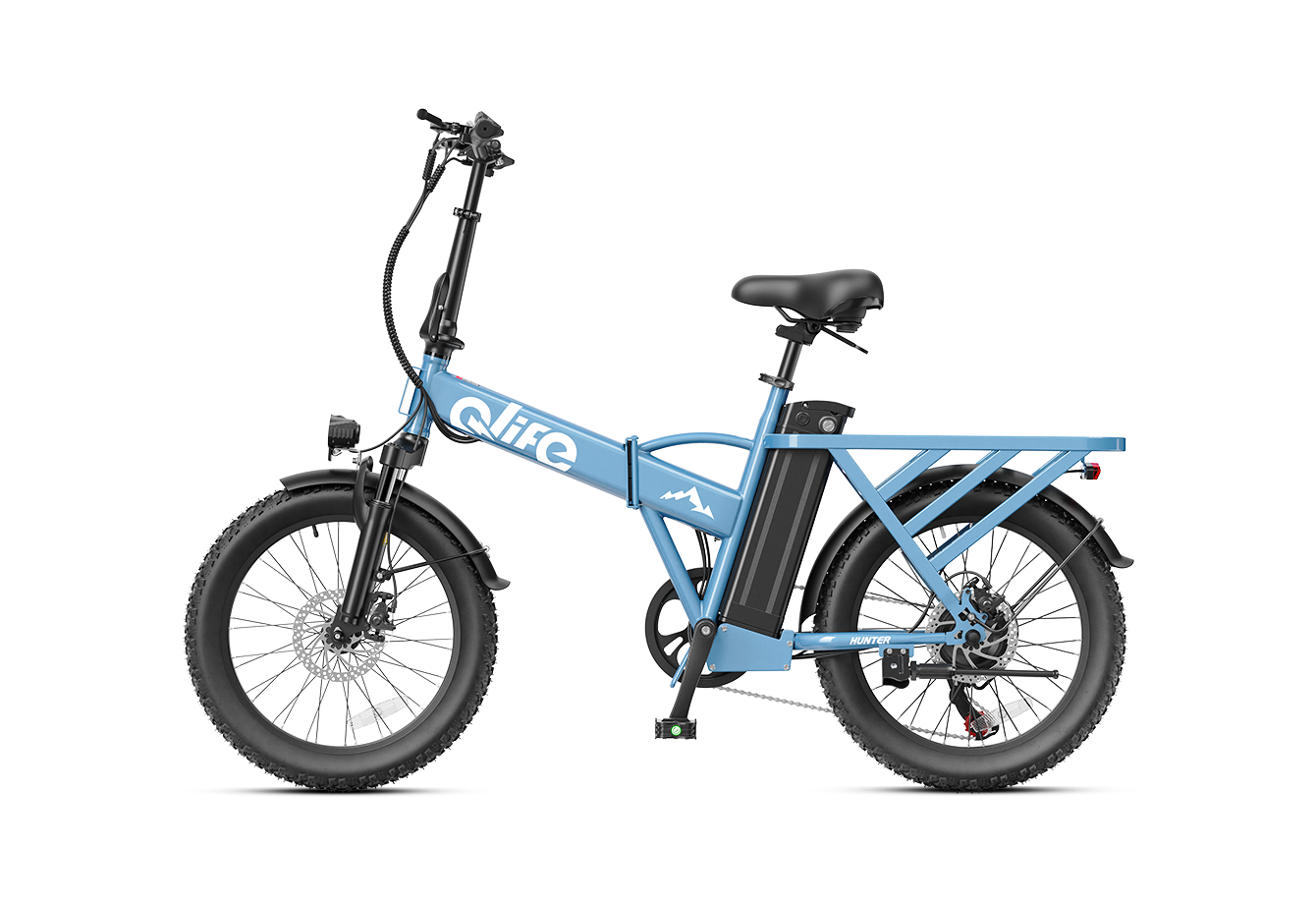 Hunter All-Terrain Folding Electric Bike for Adults, Standard, Blue 6
