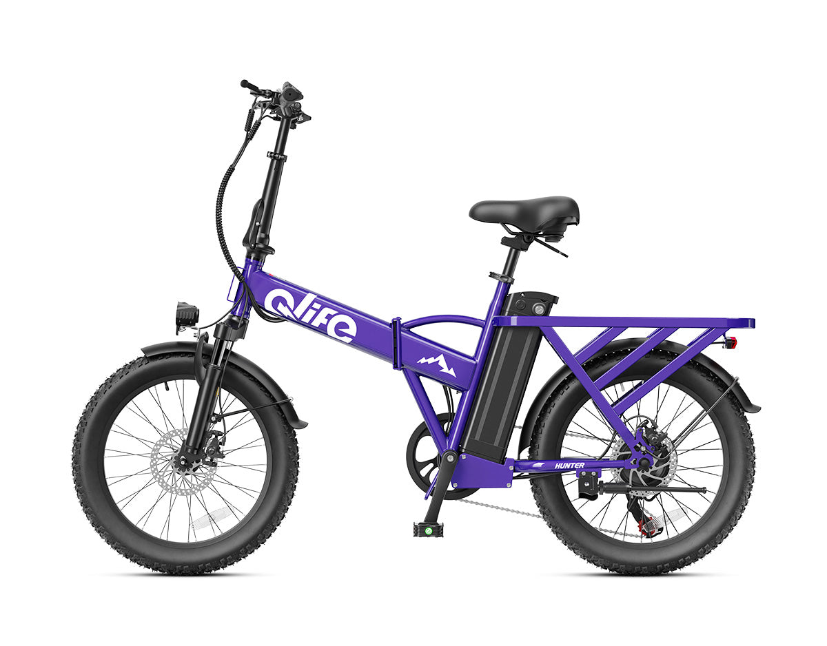 Hunter All-Terrain Folding Electric Bike for Adults, Standard, Purple