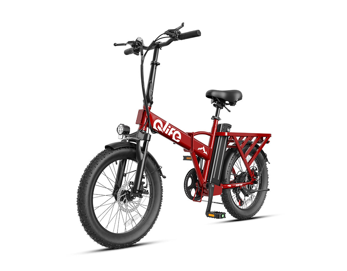 Hunter All-Terrain Folding Electric Bike for Adults, Standard, Red 2